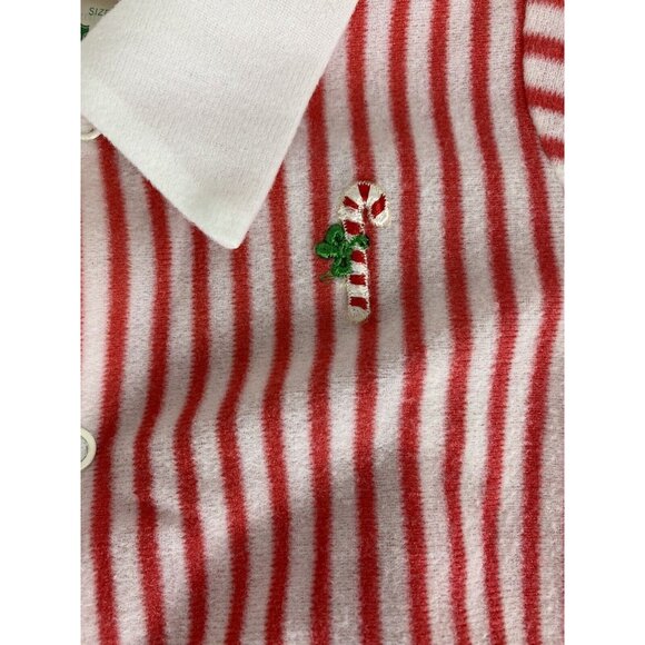 Vintage Baby Sleeper I.C. Isaacson Carrico Size XL Red White Candy Cane Snaps - Picture 5 of 6